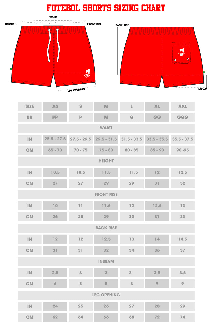 CA-RIO-CA Sunga Co. Size Charts