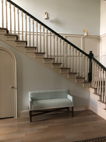 Stair Case with a Small Ornate Bench