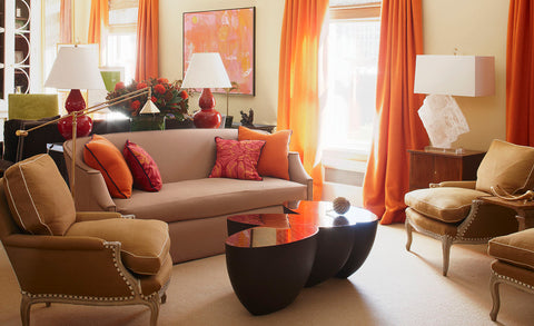 Amanda Nisbet Warm Color Designed Living Room