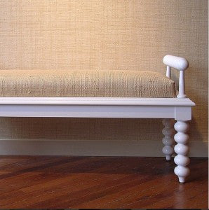 White Bench with Brown Cushion