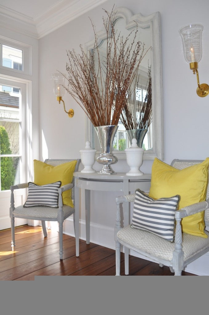 Sitting Area with Grey and Yellow Vignette