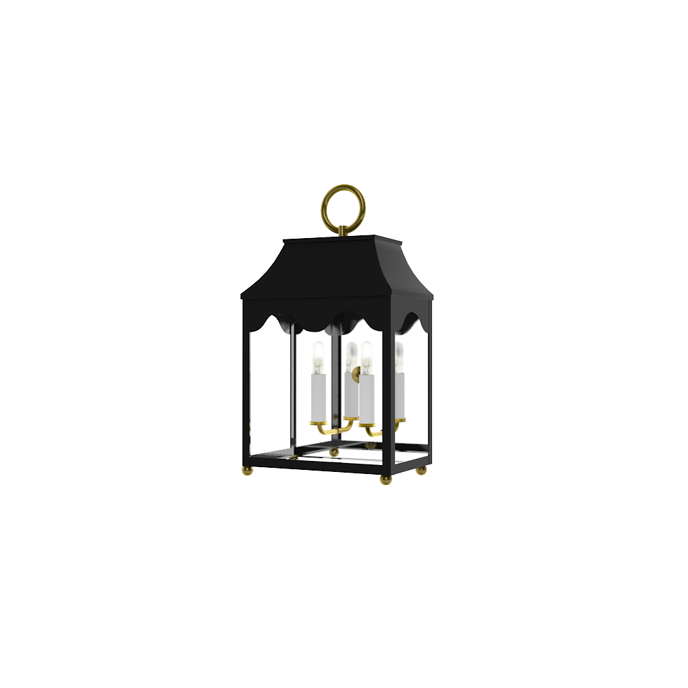 Hobe Sound Sconce in Tricorn Black with Brass