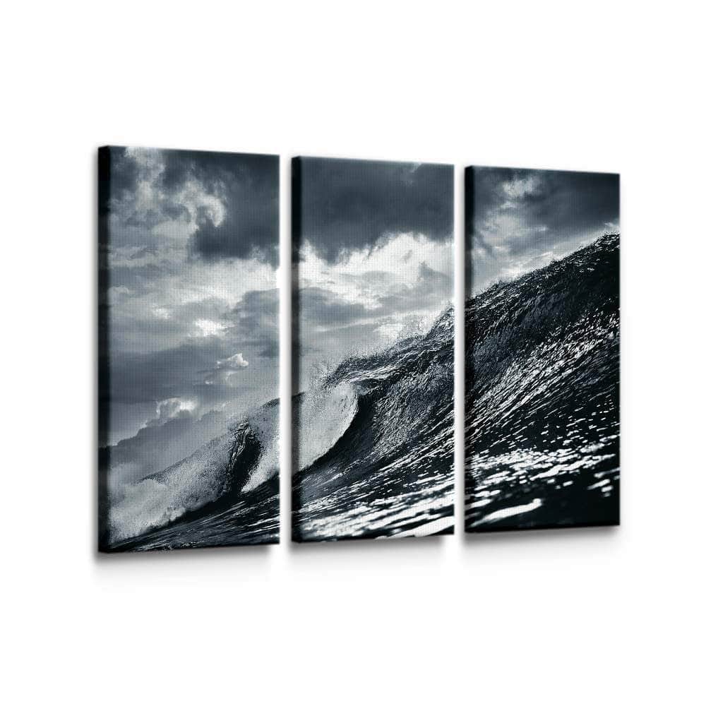 Monochrome Waves Wall Art