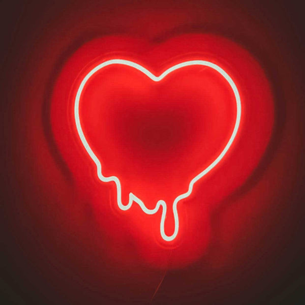 Dripping Heart Neon Sign - Canvas Freaks