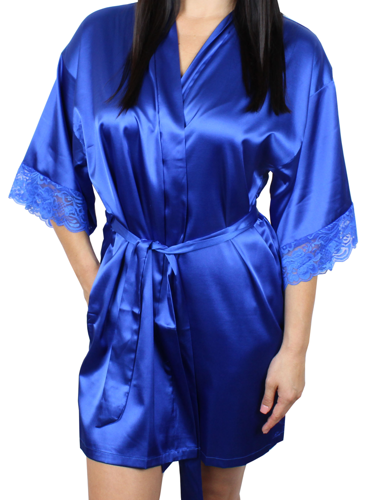 baby blue satin robe