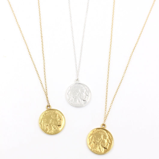 layered coin necklace silver