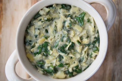 plant-based game day recipes spinach artichoke dip