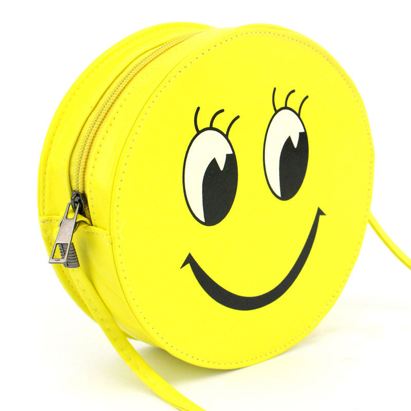 Smiling Face Women Bag PU Leather Bag Shoulder Circular Bags Handbags Women Famous Brands Bolsa Femi