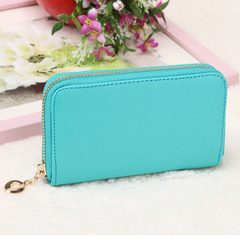 Top Women Korean Cute Bowknot Purse Solid Wearable Short Wallet Zipper PU Leather Handbag PurseWalle