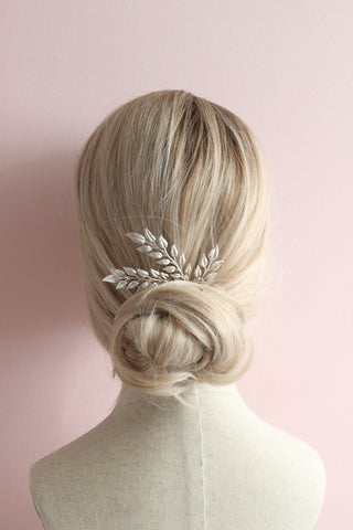 hair pins, leaf hair pins, silver leaf hair pins, bridal hair pins, bridal leaf headpiece, wedding leaf hair pin