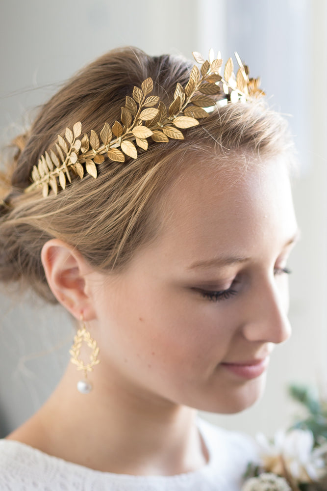 Silver Laurel Leaf Flower Crown