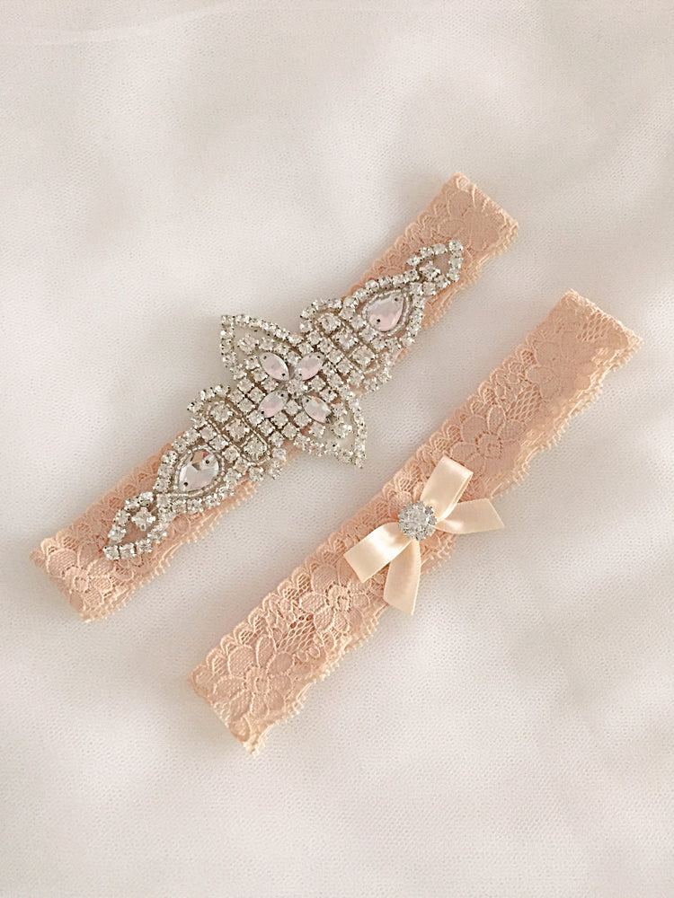 KENNA  Wedding garter-white wedding garter-lace garter-bridal