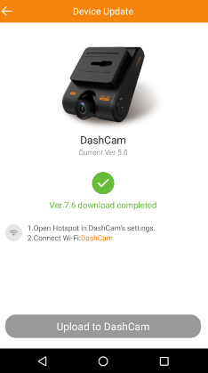 v2 wifi dash cam phone connected
