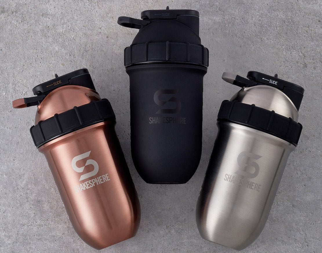 ShakeSphere Tumbler View | Shaker Bottles | 700ml - Rose Gold & Black