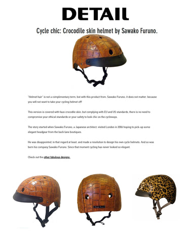 detail magazine sawako furuno crocodile brown helmet feature press