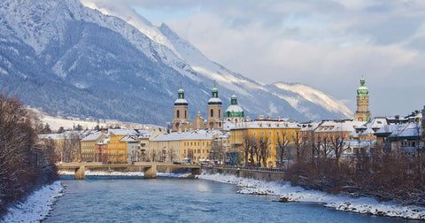 beautiful backdrop of ski resort Innsbruck Austria 