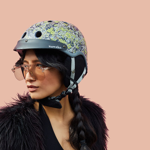 ski helmets with floral patterns