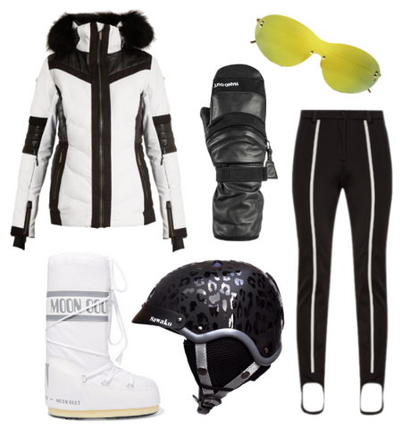 snow fashion ideas, black and white, with Sawako madison ski helmet