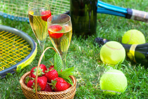 Wimbledon tennis season with strawberry