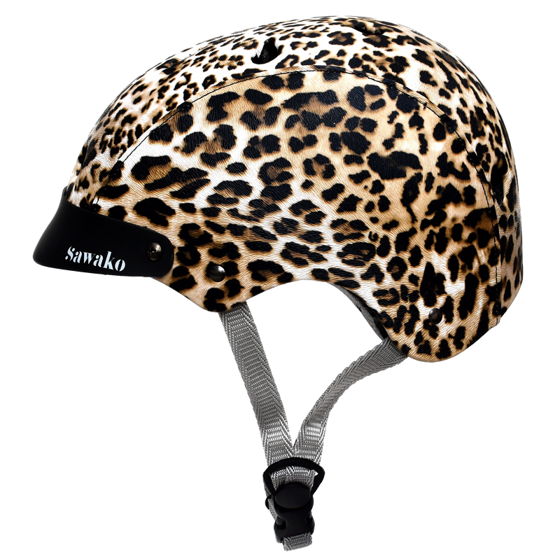 leopard print bike helmet