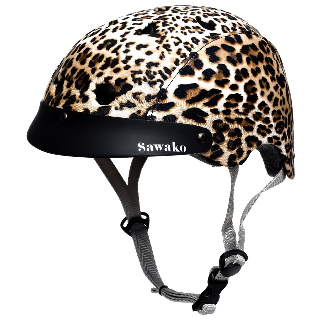 leopard print bike helmet