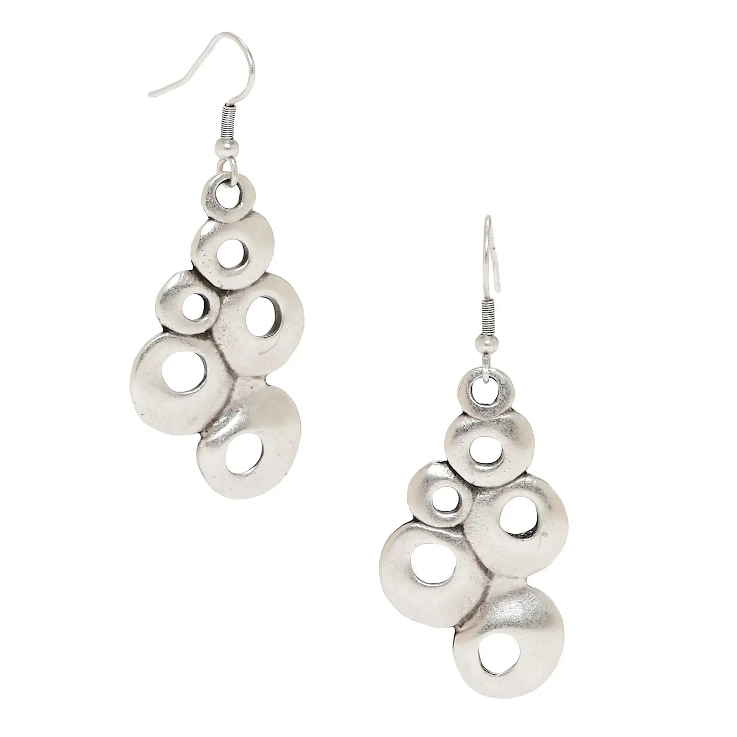 Barnacle Bubble Silver Pewter Earrings