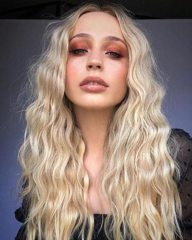 woman with loose mermaid waves