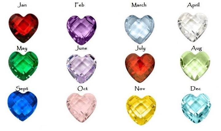 Heart Shape Birthstone Floating Charms, Charmed Creations LLC