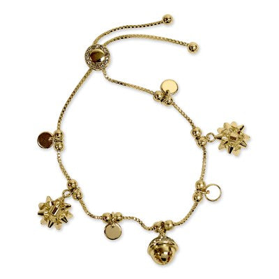 gold christmas charm bracelet