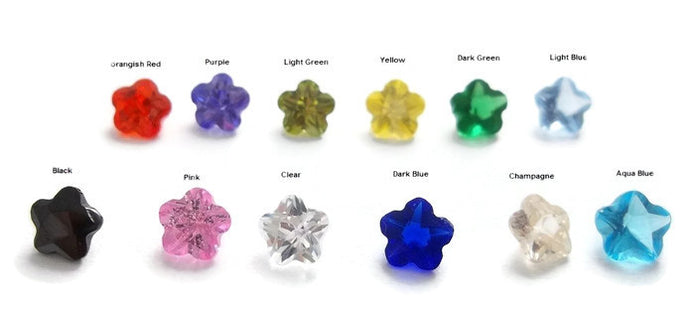 Charm with multicolour logo and flower shape