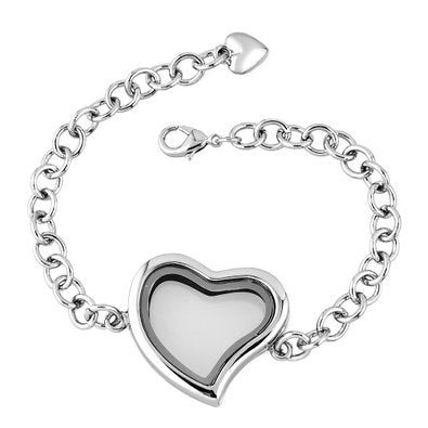 silver locket bracelet