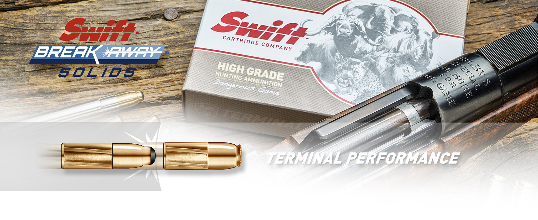Break-Away® Solids | Dangerous Game Heavy Rifle Ammunition | Swift Bullet Company