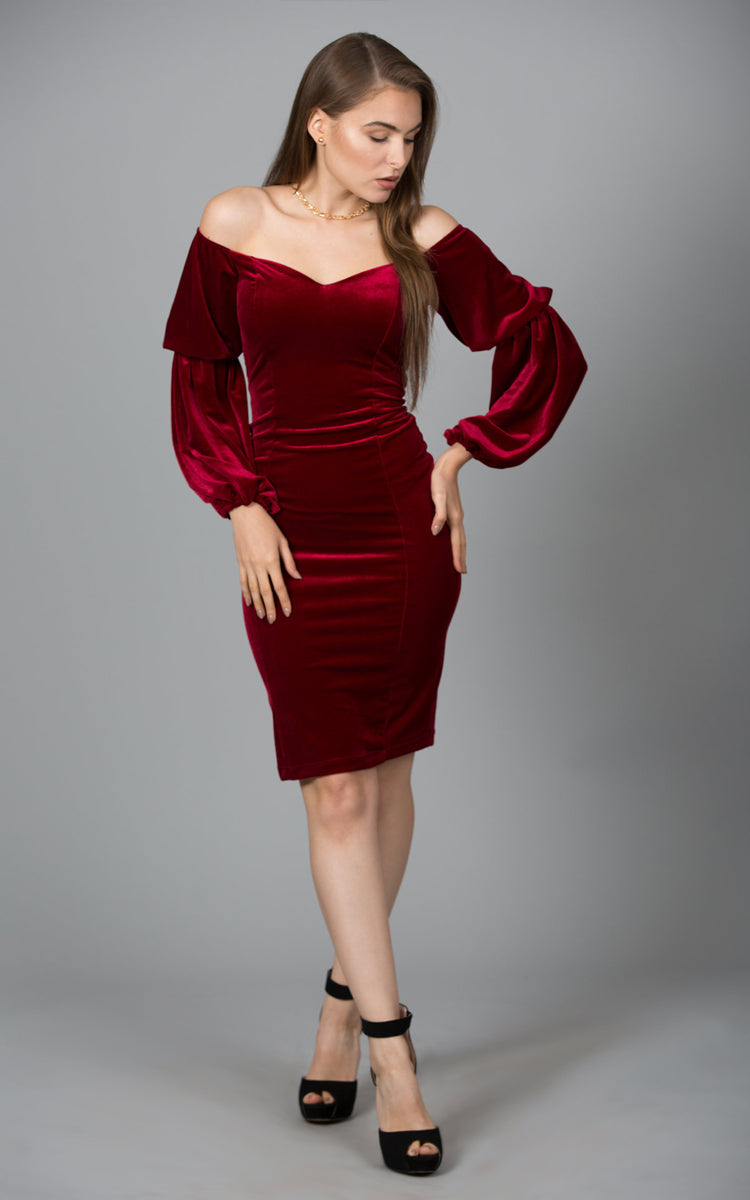 Velvet Sweetheart Long Sleeve Dress – Pretty Missy Inc.