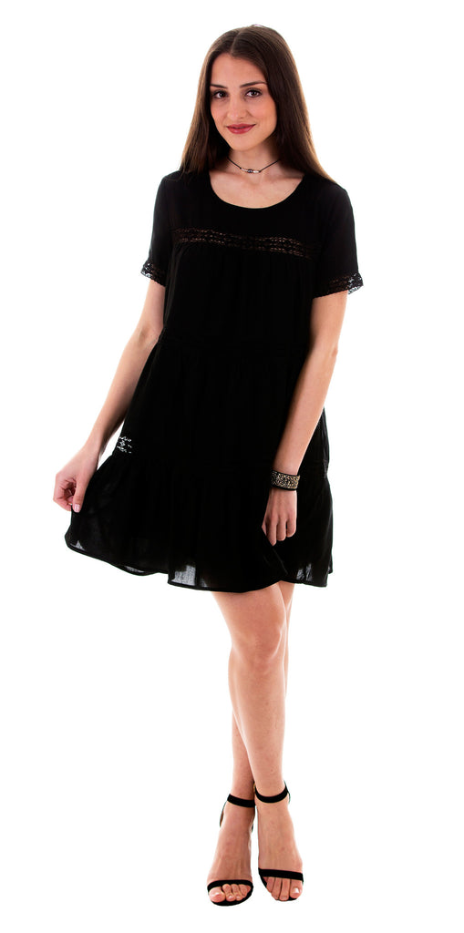 short black swing dress