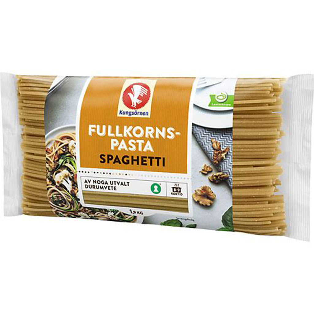 Spaghetti whole grain pasta, Kungsörnen – Swedish Grocery Store