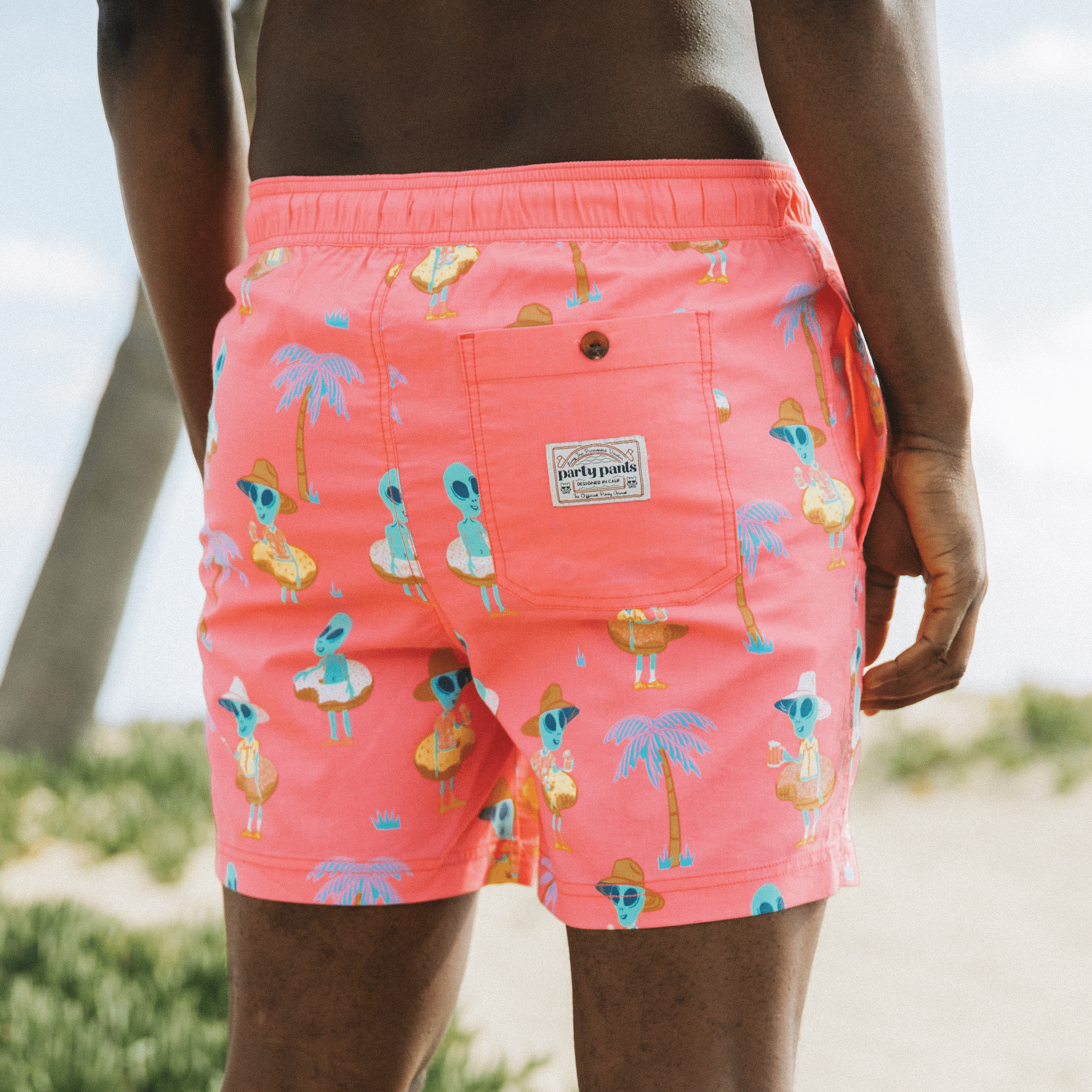 Party Pants Dino Ripper Pink Board Shorts