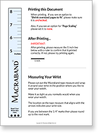 Macraband Wrist Measurement Guide Printable PDF