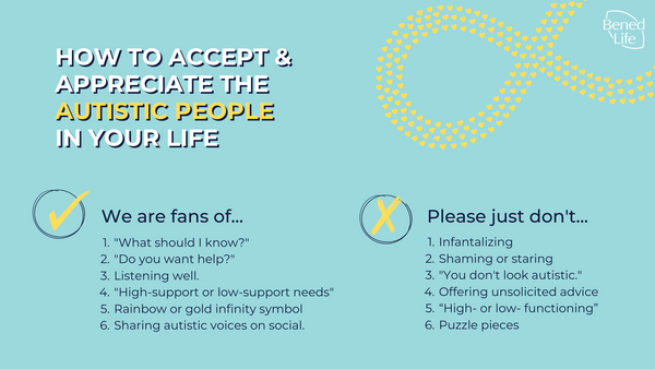 Autism Acceptance Month - Do's and Don'ts for speaking to autistic people with acceptance