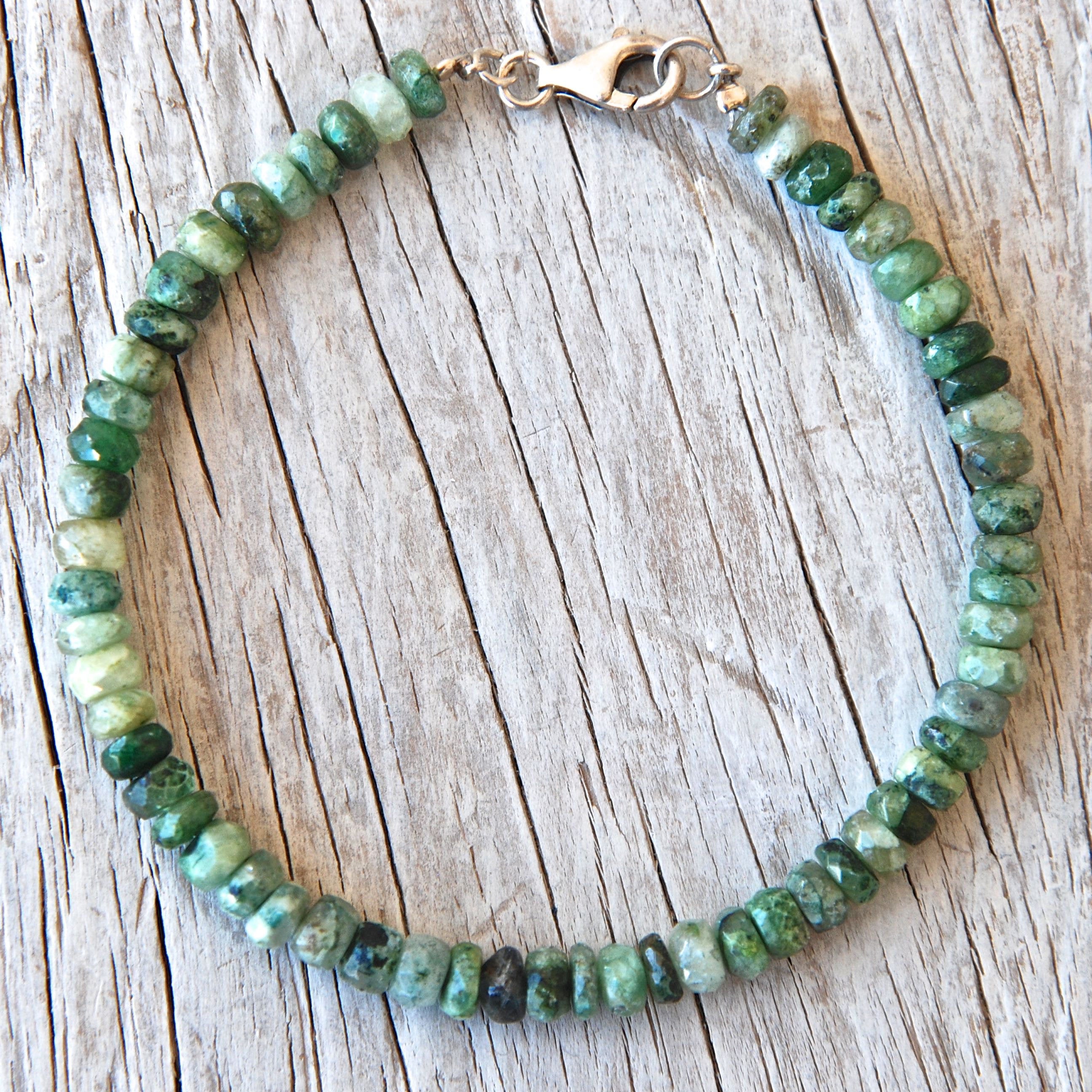 Handmade Raw Emerald Beads Stacking 