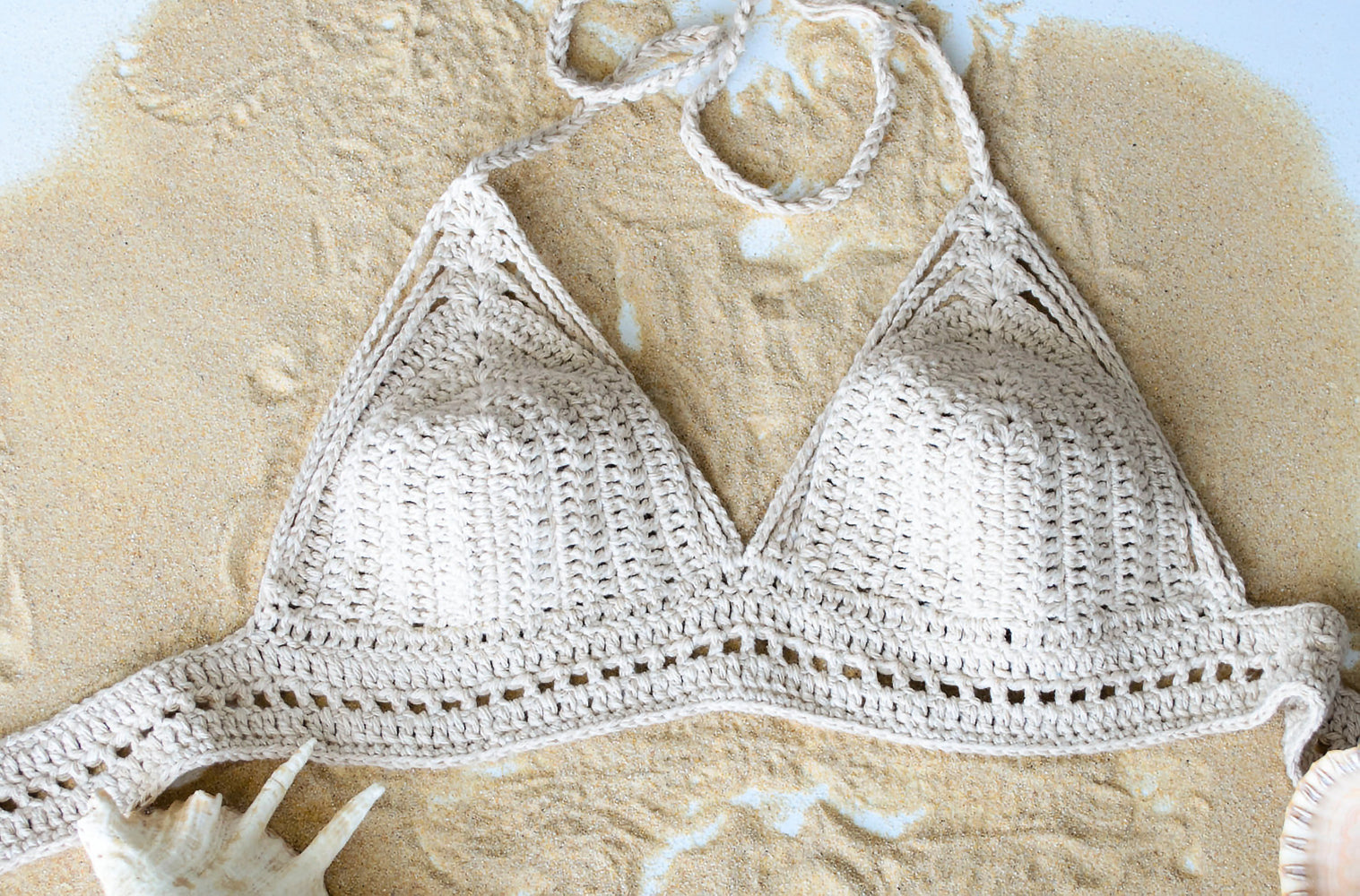 Handmade Ecru Bikini Cover Crochet Beachwear Knit bralette – Babazen
