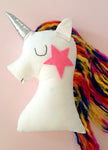 Handmade Plush Animal Doll nursery decor pillow, Rainbow Unicorn Doll - Babazen