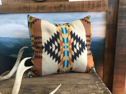 Tan Western Pillow Cover In Pendleton Wool Mercy Grey Design Co