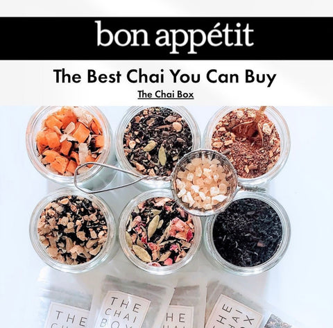 The Chai Box named as one of the best chai brands to buy by Bon Apétit