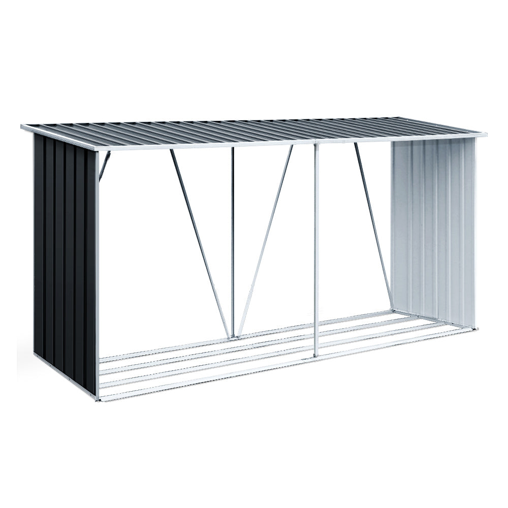 Giantz Log Storage Shed Galvanised Steel Outdoor Garden 