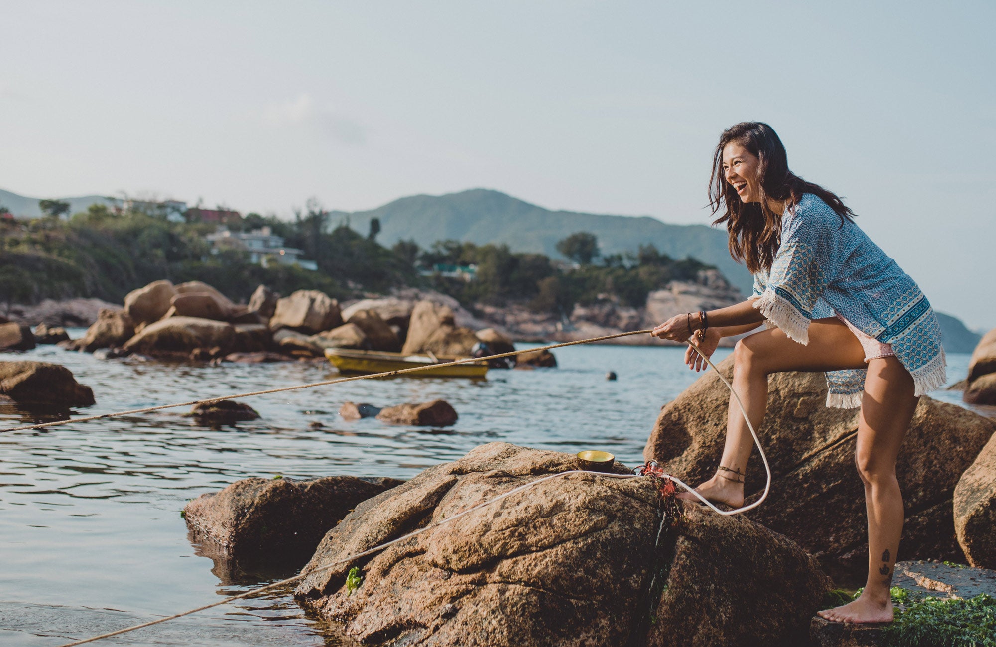 Shop Women Blue Cotton Kimono | Aanya Resortwear