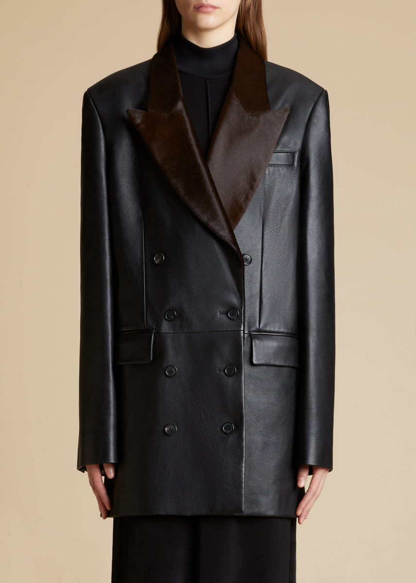 The Balton Blazer in Black Leather– KHAITE