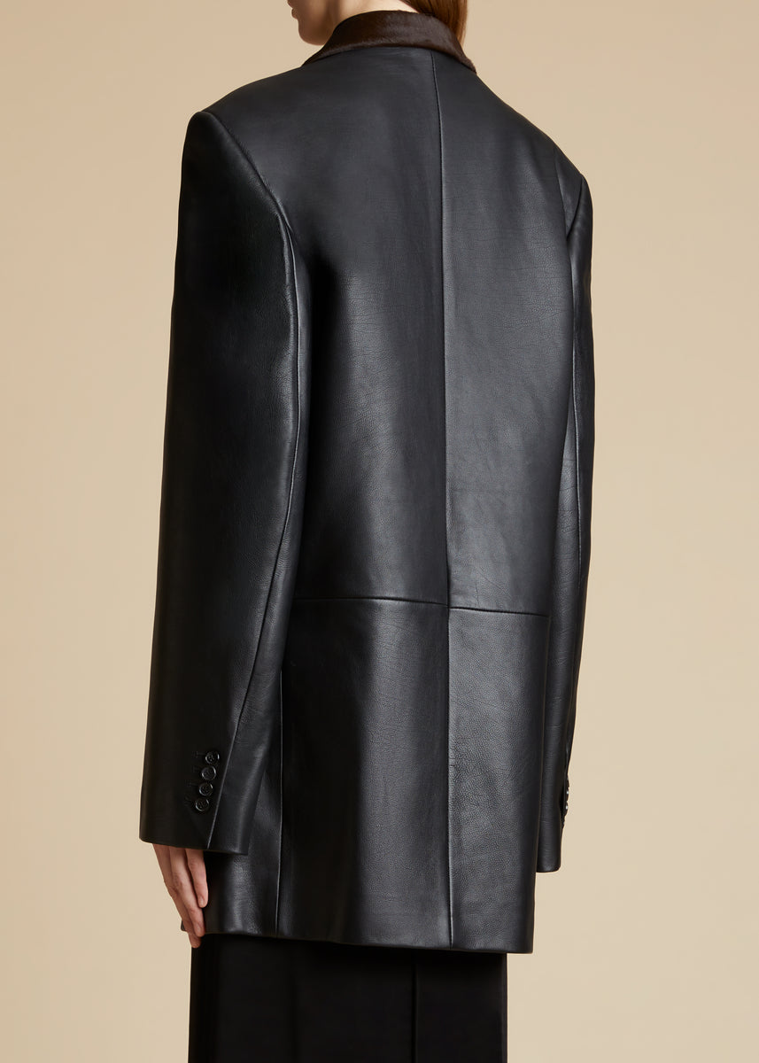 The Balton Blazer in Black Leather– KHAITE