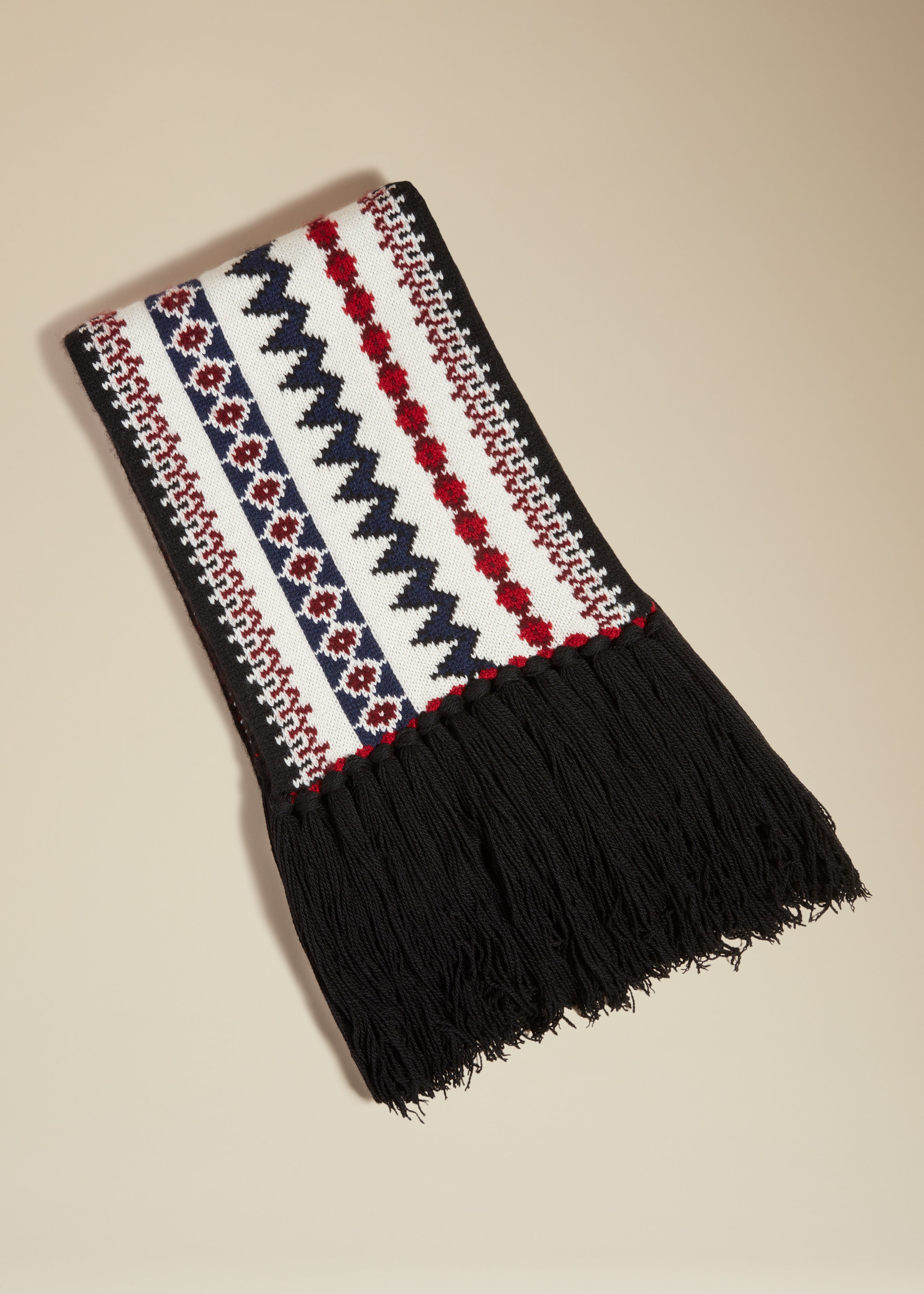 Image of The Leroi Fairisle Scarf in Red Multi