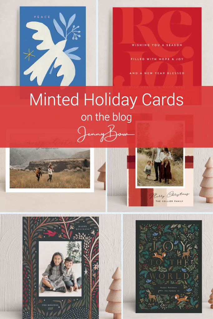 collage of all of jenny's Minted holiday card picks