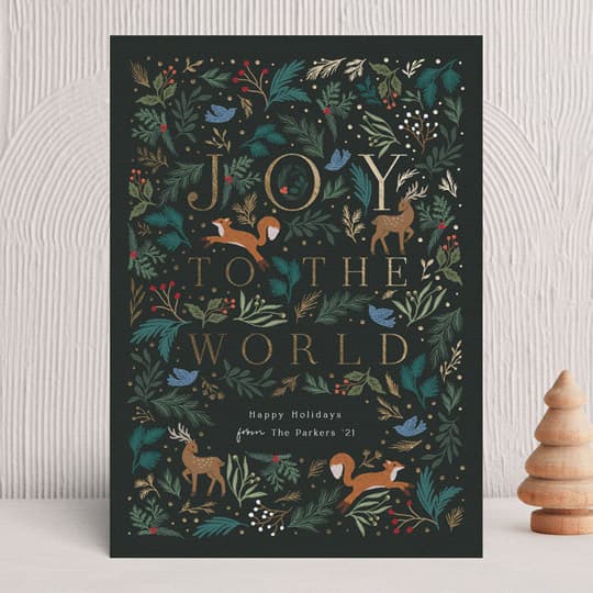 joy to the world holiday card from minted